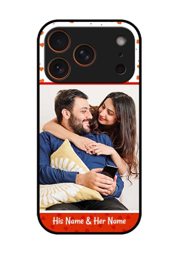 Apple iPhone 18 Pro Custom Glass Phone Case - Orange Love Symbol Design