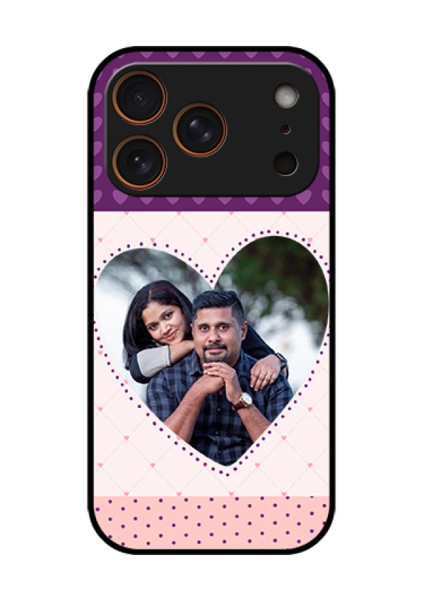 Apple iPhone 18 Pro Custom Glass Phone Case - Violet Love Dots Design