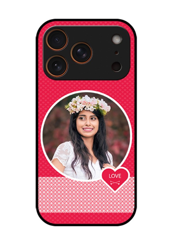 Apple iPhone 18 Pro Custom Glass Phone Case - Pink Color Pattern Design