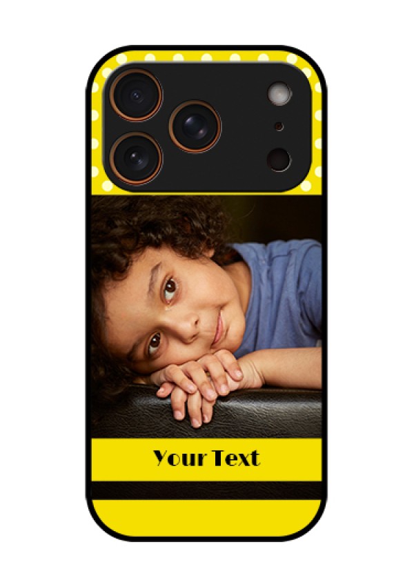 Apple iPhone 18 Pro Custom Glass Phone Case - Bright Yellow Case Design