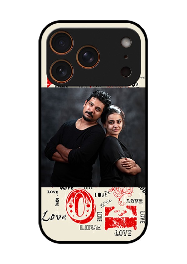 Apple iPhone 18 Pro Custom Glass Phone Case - Trendy Love Design Case
