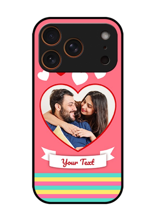 Apple iPhone 18 Pro Custom Glass Phone Case - Love Shapes Doodle Design