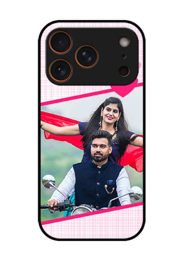 Apple iPhone 18 Pro Custom Glass Phone Case - Love Shape Heart Design