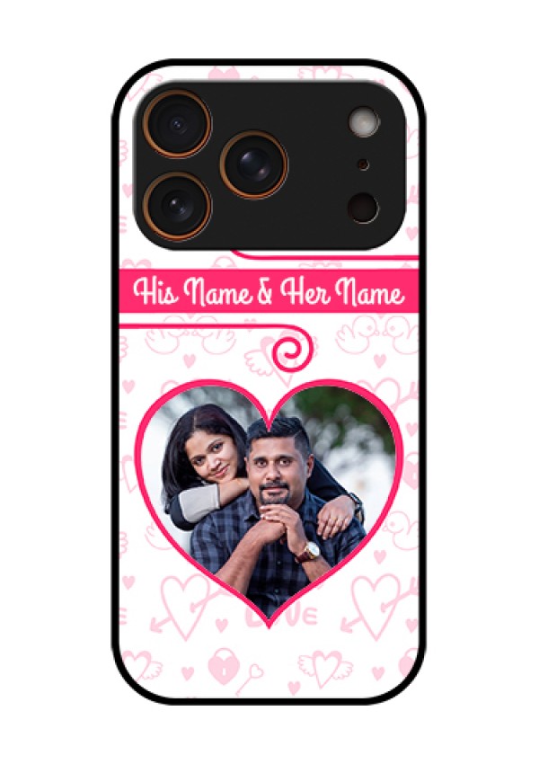 Apple iPhone 18 Pro Custom Glass Phone Case - Heart Shape Love Design
