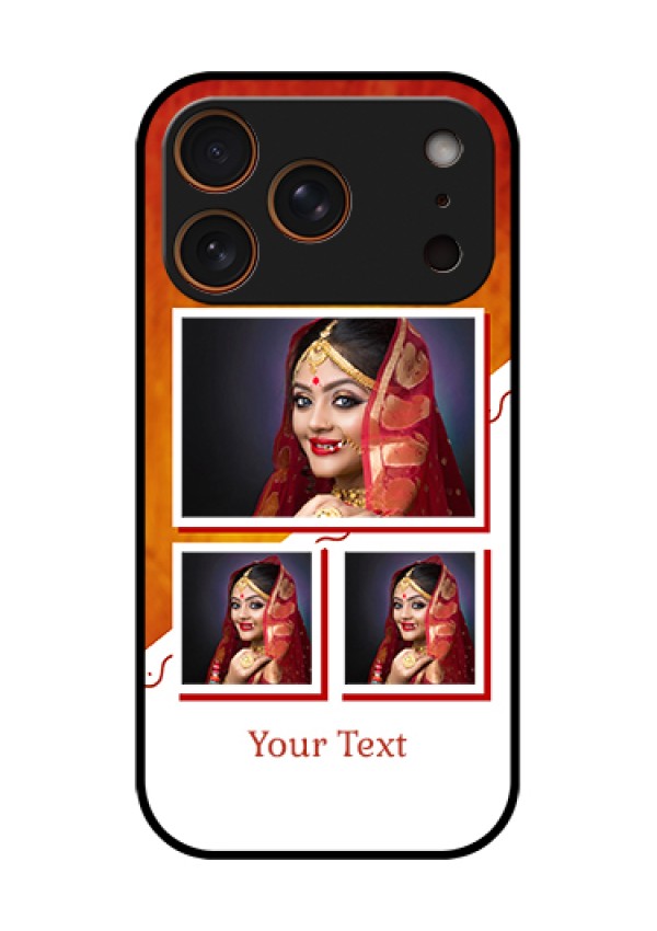 Apple iPhone 18 Pro Custom Glass Phone Case - Wedding Memories Design