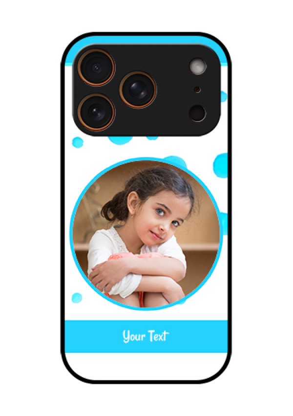 Apple iPhone 18 Pro Custom Glass Phone Case - Blue Bubbles Pattern Design