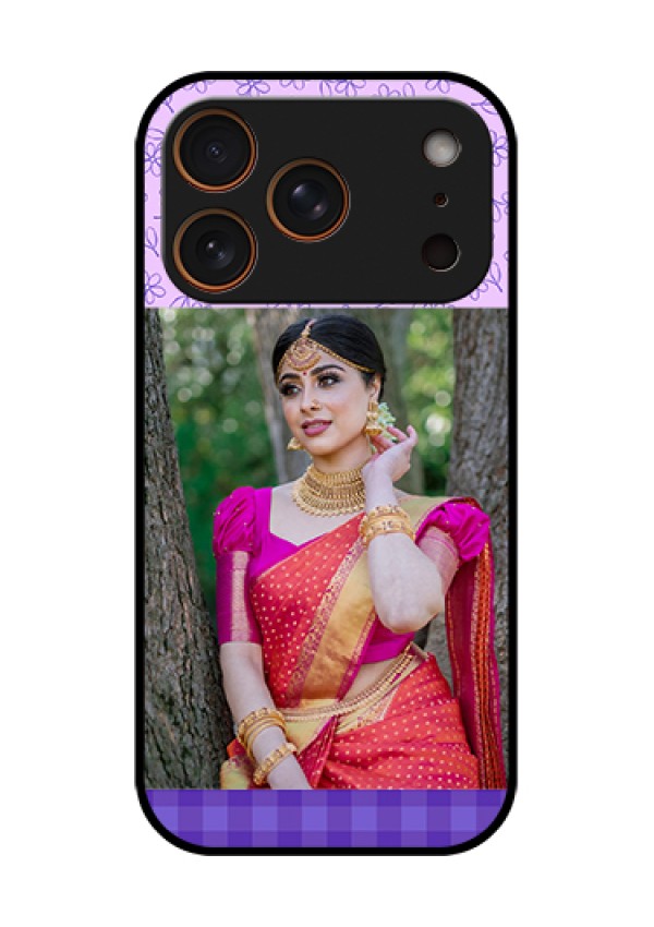 Apple iPhone 18 Pro Custom Glass Phone Case - Purple Floral Design