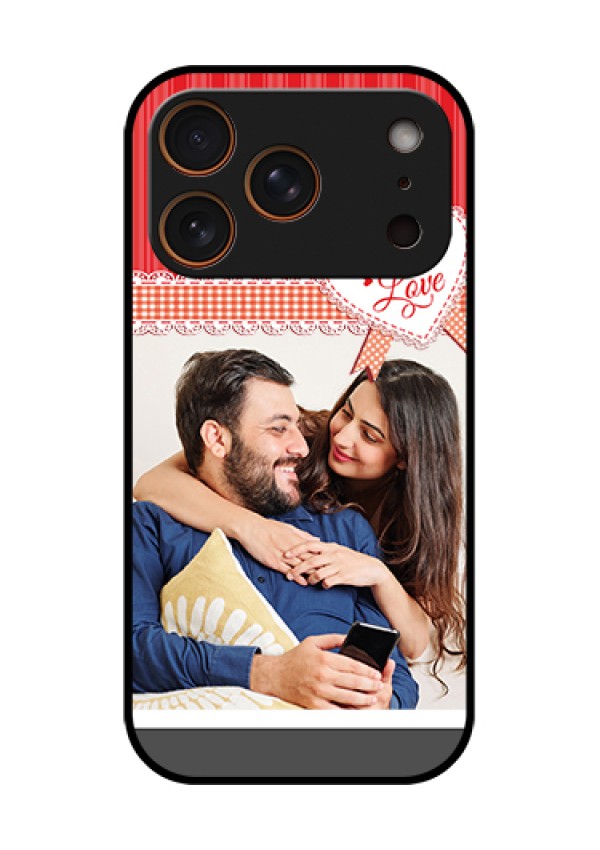 Apple iPhone 18 Pro Custom Glass Phone Case - Red Love Pattern Design