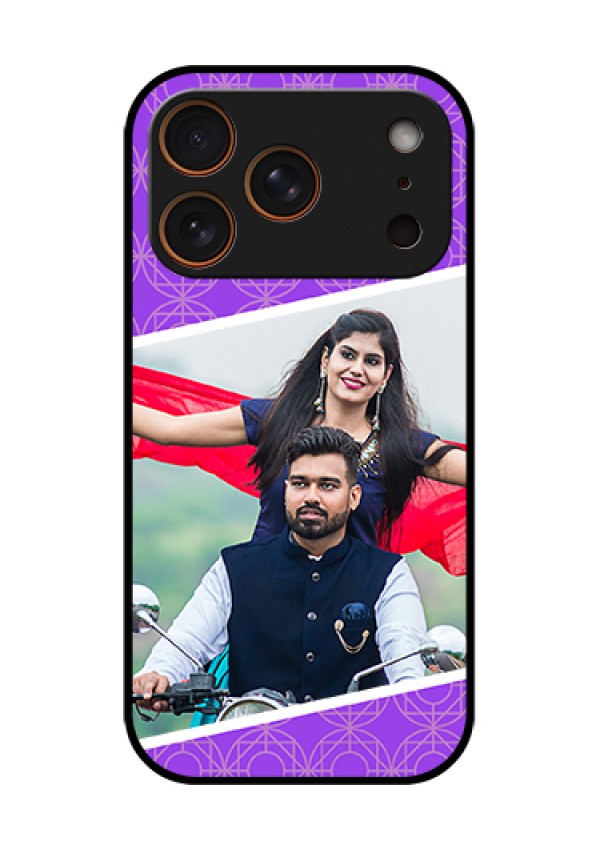 Apple iPhone 18 Pro Custom Glass Phone Case - Violet Color Pattern Design
