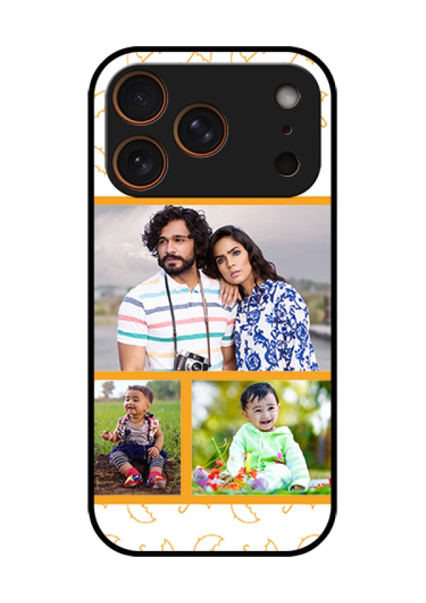 Apple iPhone 18 Pro Custom Glass Phone Case - Yellow Pattern Design