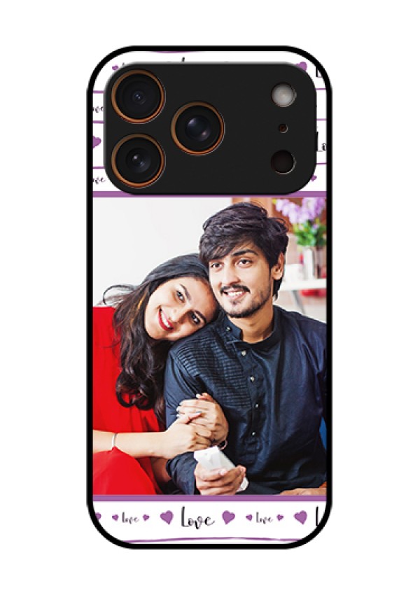 Apple iPhone 18 Pro Custom Glass Phone Case - Couples Heart Design