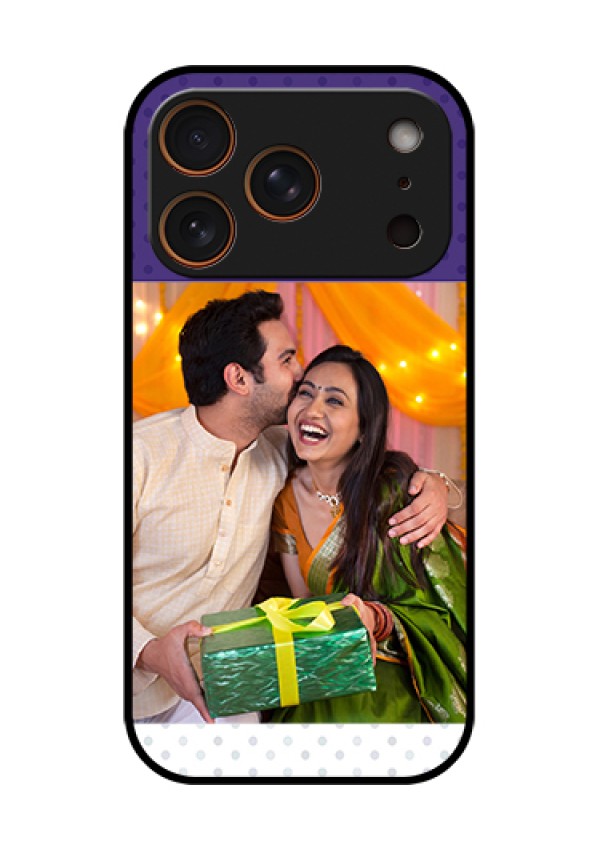 Apple iPhone 18 Pro Custom Glass Phone Case - Violet Colored Pattern Design