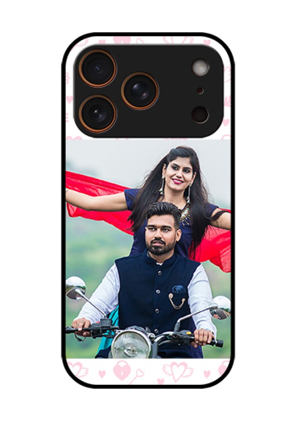 Apple iPhone 18 Pro Custom Glass Phone Case - Pink Flying Heart Design