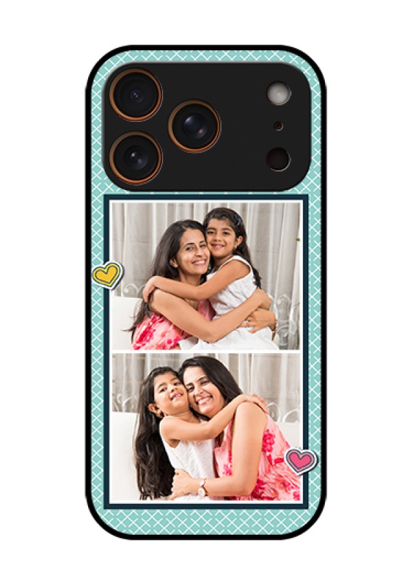 Apple iPhone 18 Pro Custom Glass Phone Case - 2 Image Holder With Pattern Design