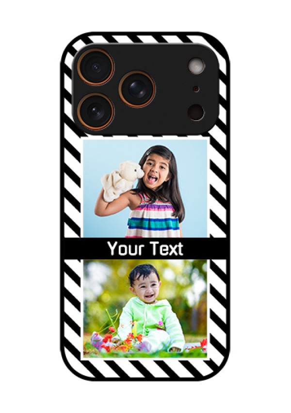 Apple iPhone 18 Pro Custom Glass Phone Case - Black And White Stripes Design