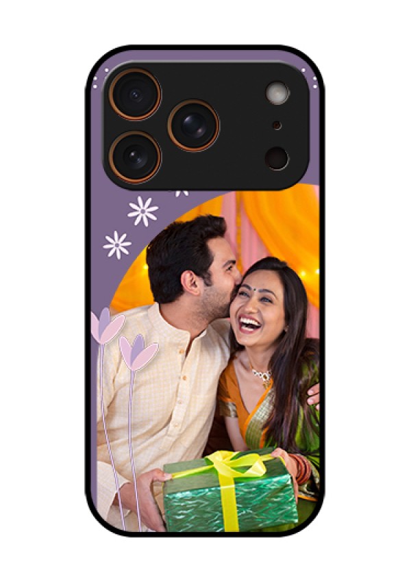 Apple iPhone 18 Pro Custom Glass Phone Case - Lavender Flowers Design