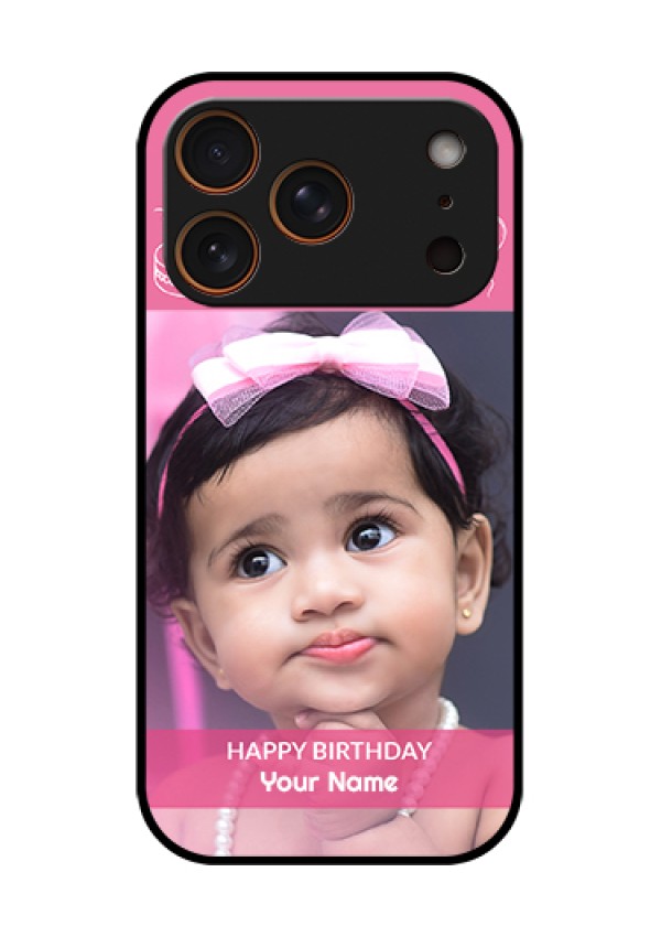 Apple iPhone 18 Pro Custom Glass Phone Case - With Birthday Line Art Design