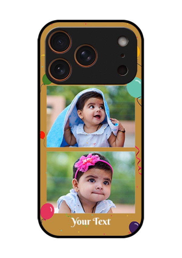 Apple iPhone 18 Pro Custom Glass Phone Case - Image Holder With Birthday Celebrations Design