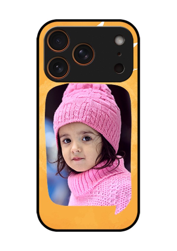 Apple iPhone 18 Pro Custom Glass Phone Case - Water Color Design With Bird Icons