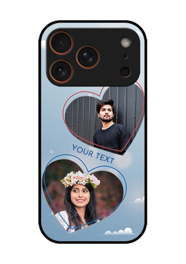 Apple iPhone 18 Pro Custom Glass Phone Case - Blue Color Couple Design