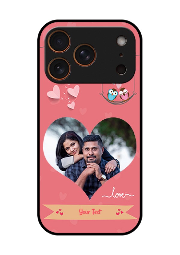 Apple iPhone 18 Pro Custom Glass Phone Case - Peach Color Love Design