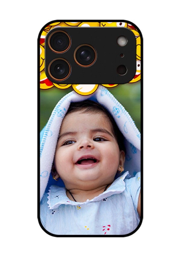 Apple iPhone 18 Pro Custom Glass Phone Case - With Smiley Emoji Design