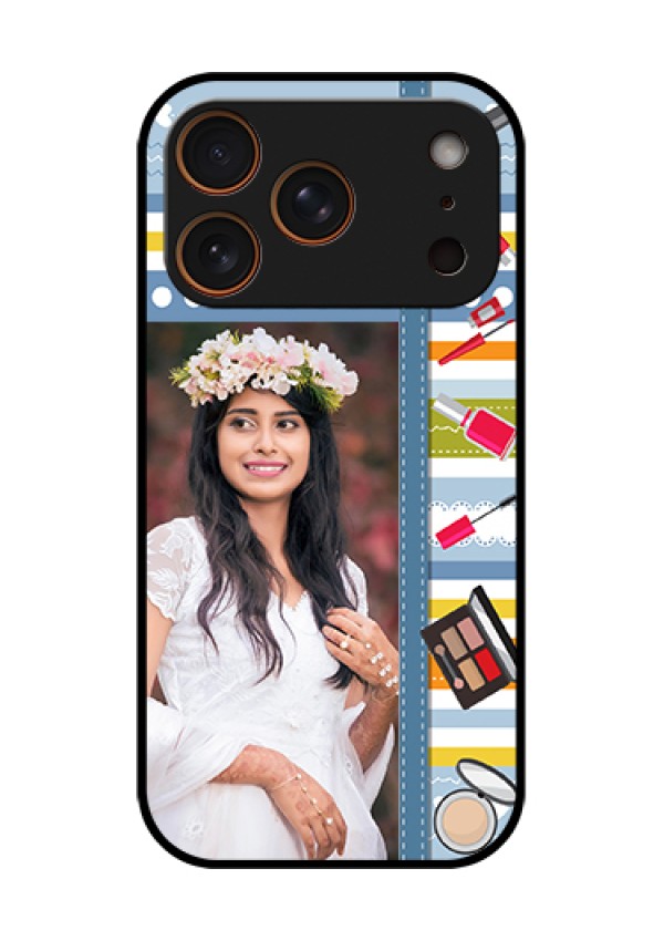 Apple iPhone 18 Pro Custom Glass Phone Case - Makeup Icons Design