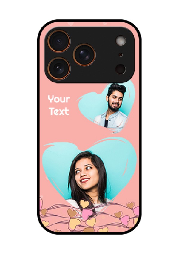 Apple iPhone 18 Pro Custom Glass Phone Case - Love Doodle Design