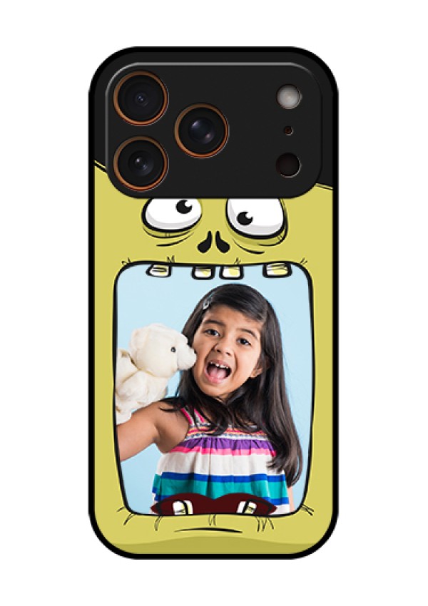 Apple iPhone 18 Pro Custom Glass Phone Case - Cartoon Monster Back Case Design