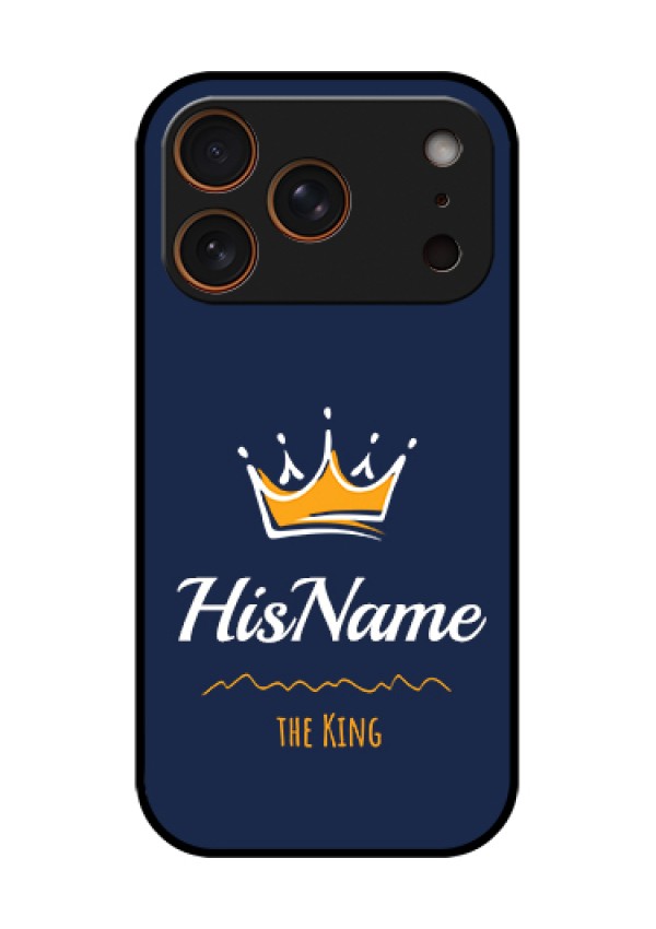 Apple iPhone 18 Pro Custom Glass Phone Case - King With Name Design