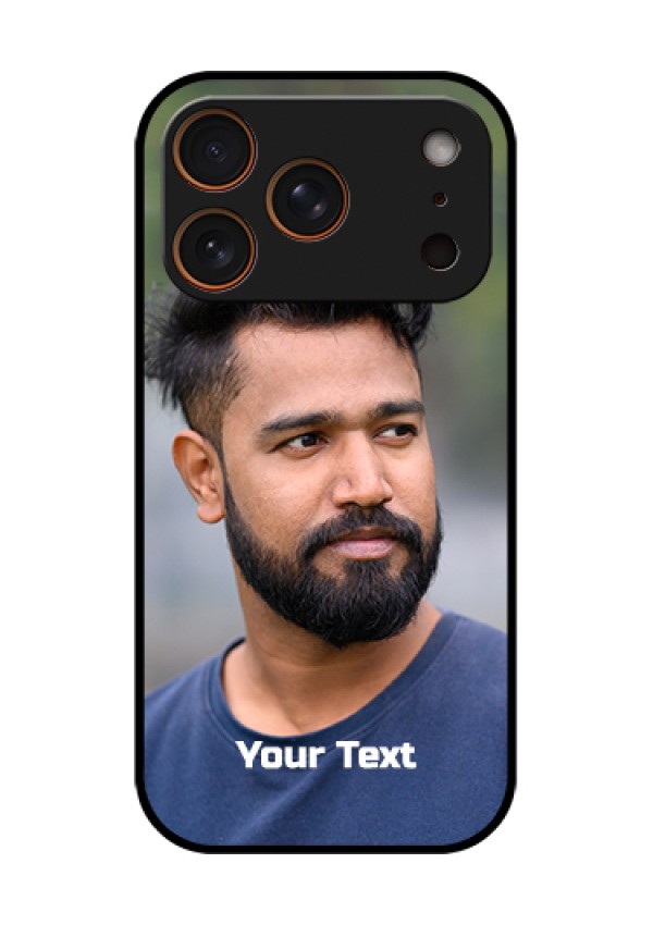 Apple iPhone 18 Pro Custom Glass Phone Case - Photo With Text Design