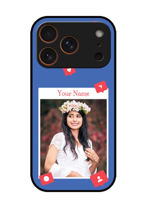 Apple iPhone 18 Pro Custom Glass Phone Case - Like Share And Comment Design
