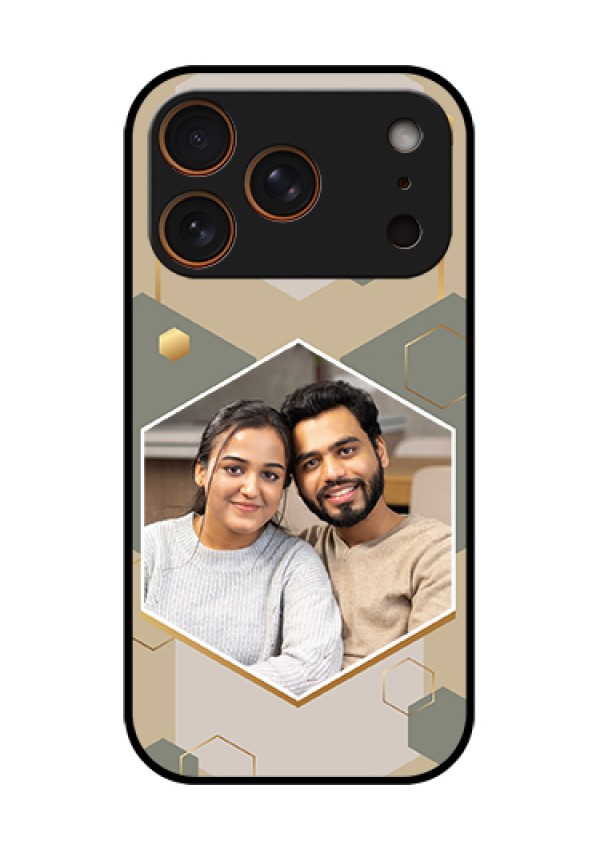 Apple iPhone 18 Pro Custom Glass Phone Case - Stylish Hexagon Pattern Design