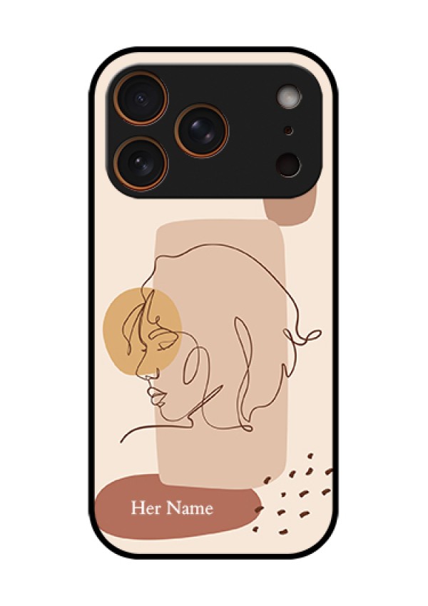 Apple iPhone 18 Pro Custom Glass Phone Case - Calm Woman Line Art Design