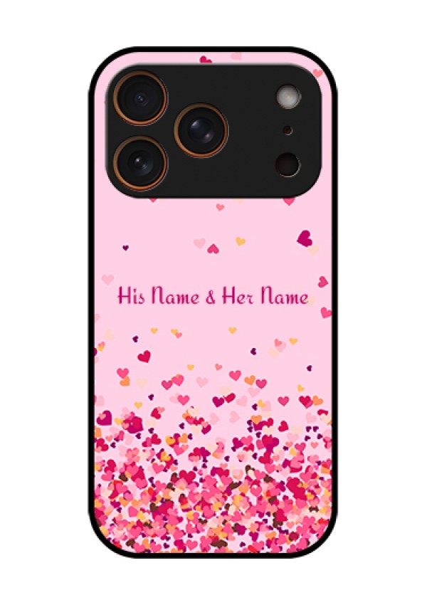 Apple iPhone 18 Pro Custom Glass Phone Case - Floating Hearts Design