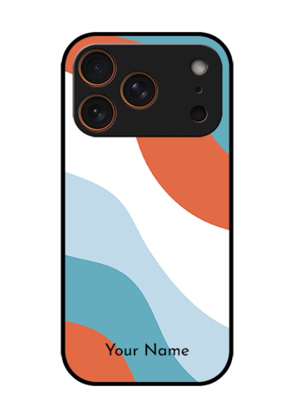 Apple iPhone 18 Pro Custom Glass Phone Case - Coloured Waves Design