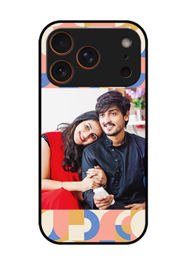 Apple iPhone 18 Pro Custom Glass Phone Case - Semi - Circle Maze Pattern Design