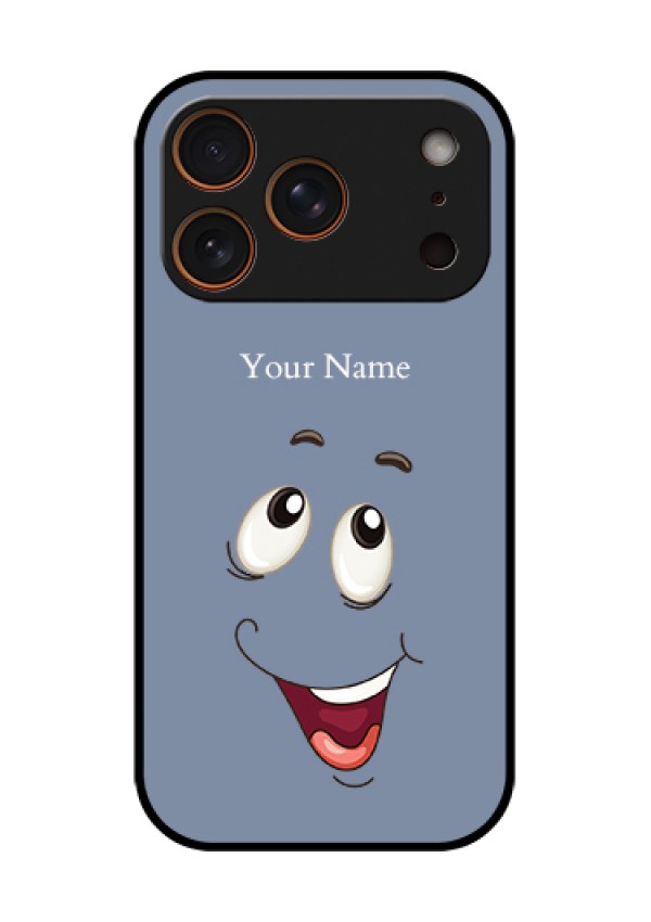 Apple iPhone 18 Pro Custom Glass Phone Case - Laughing Cartoon Face Design