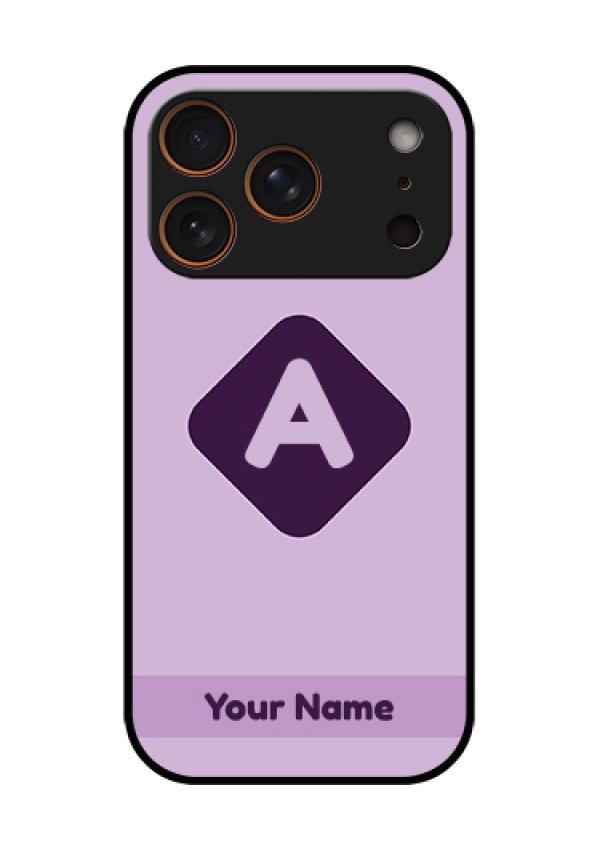Apple iPhone 18 Pro Custom Glass Phone Case - Custom Letter In Curved Badge Design