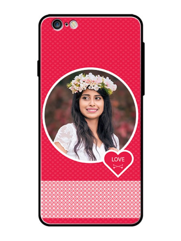 Custom Apple iPhone 6 Plus Personalised Glass Phone Case  - Pink Pattern Design