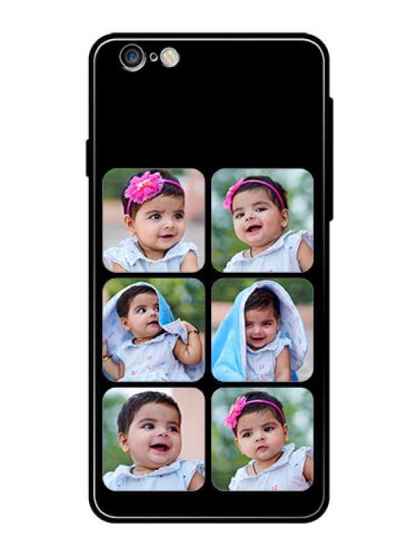 Custom Apple iPhone 6 Plus Photo Printing on Glass Case  - Multiple Pictures Design