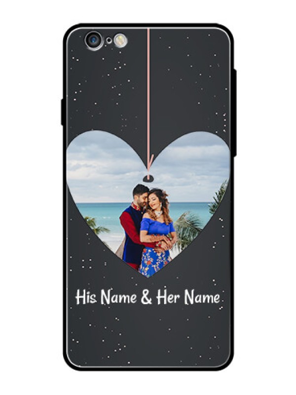 Custom Apple iPhone 6 Plus Custom Glass Phone Case  - Hanging Heart Design