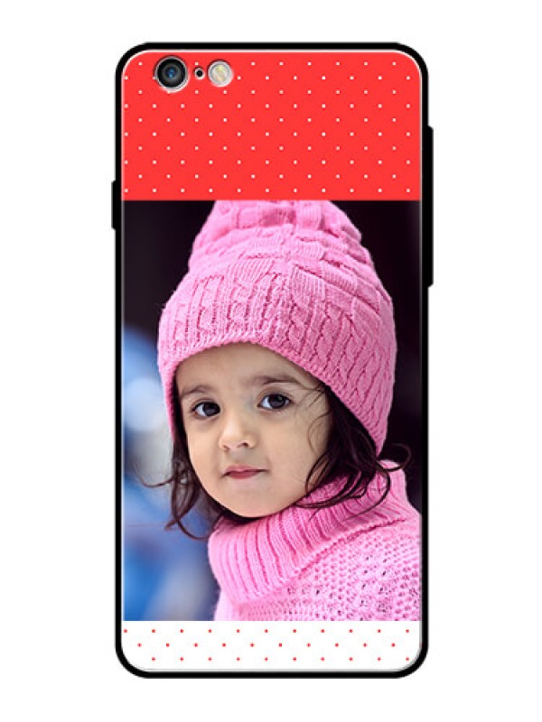 Custom Apple iPhone 6 Plus Photo Printing on Glass Case  - Red Pattern Design