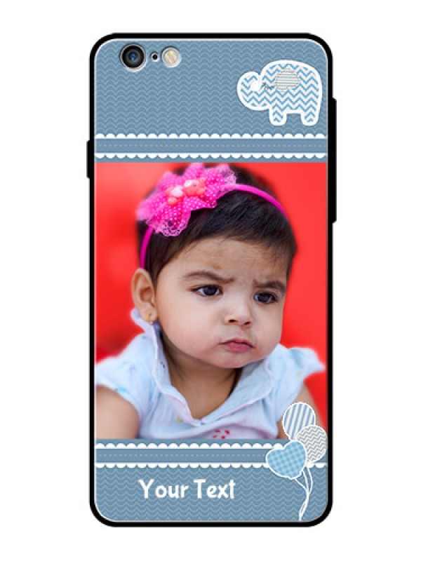 Custom Apple iPhone 6 Plus Photo Printing on Glass Case  - with Kids Pattern Design