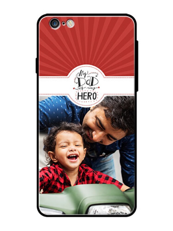 Custom Apple iPhone 6 Plus Photo Printing on Glass Case  - My Dad Hero Design