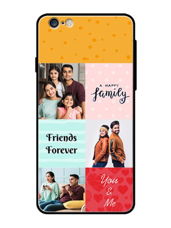 Custom Apple iPhone 6 Plus Personalized Glass Phone Case  - Images with Quotes Design