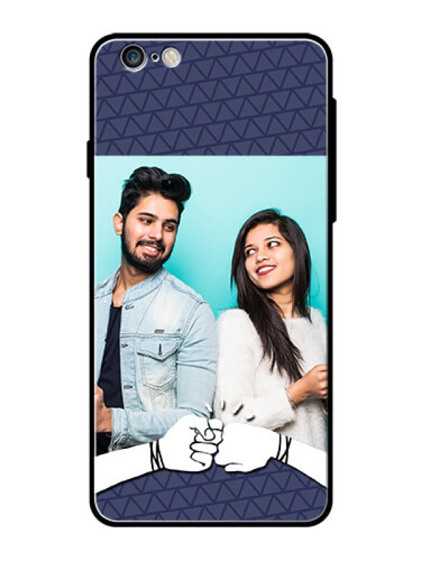 Custom Apple iPhone 6 Plus Photo Printing on Glass Case  - with Best Friends Design  