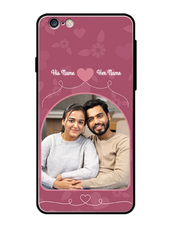 Custom Apple iPhone 6 Plus Photo Printing on Glass Case  - Love Floral Design