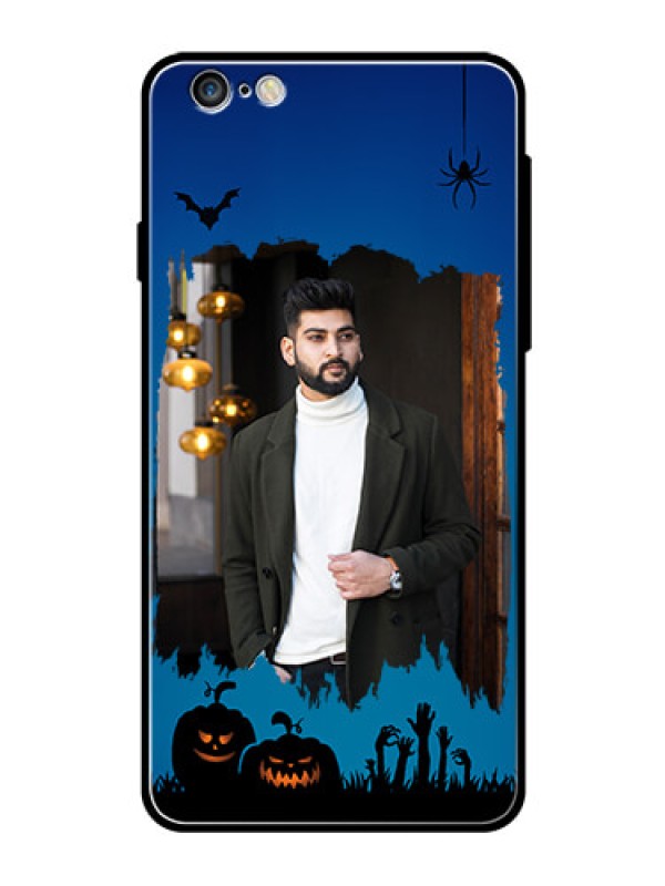 Custom Apple iPhone 6 Plus Photo Printing on Glass Case  - with pro Halloween design 