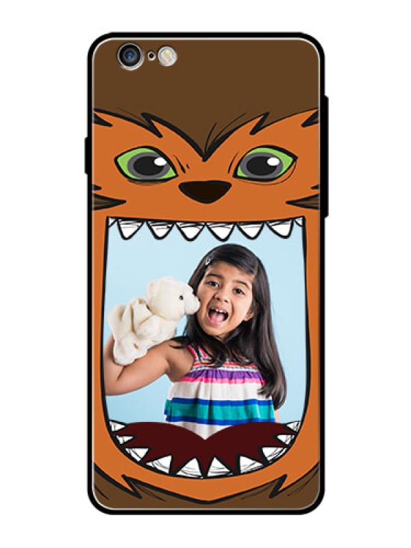 Custom Apple iPhone 6 Plus Photo Printing on Glass Case  - Owl Monster Back Case Design